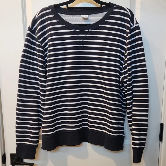 Womens Navy and White Striped Lightweight Sweater Size XXL - Picture 1 of 4